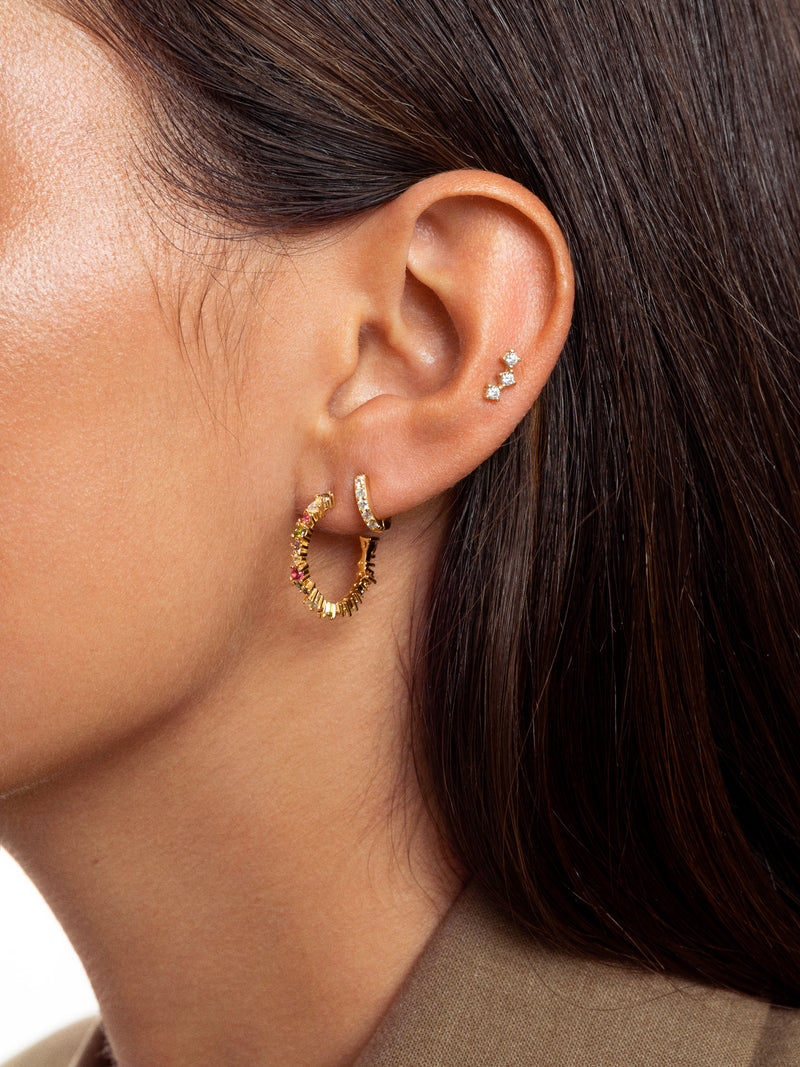 Estellar Colors Gold Hoop Earrings