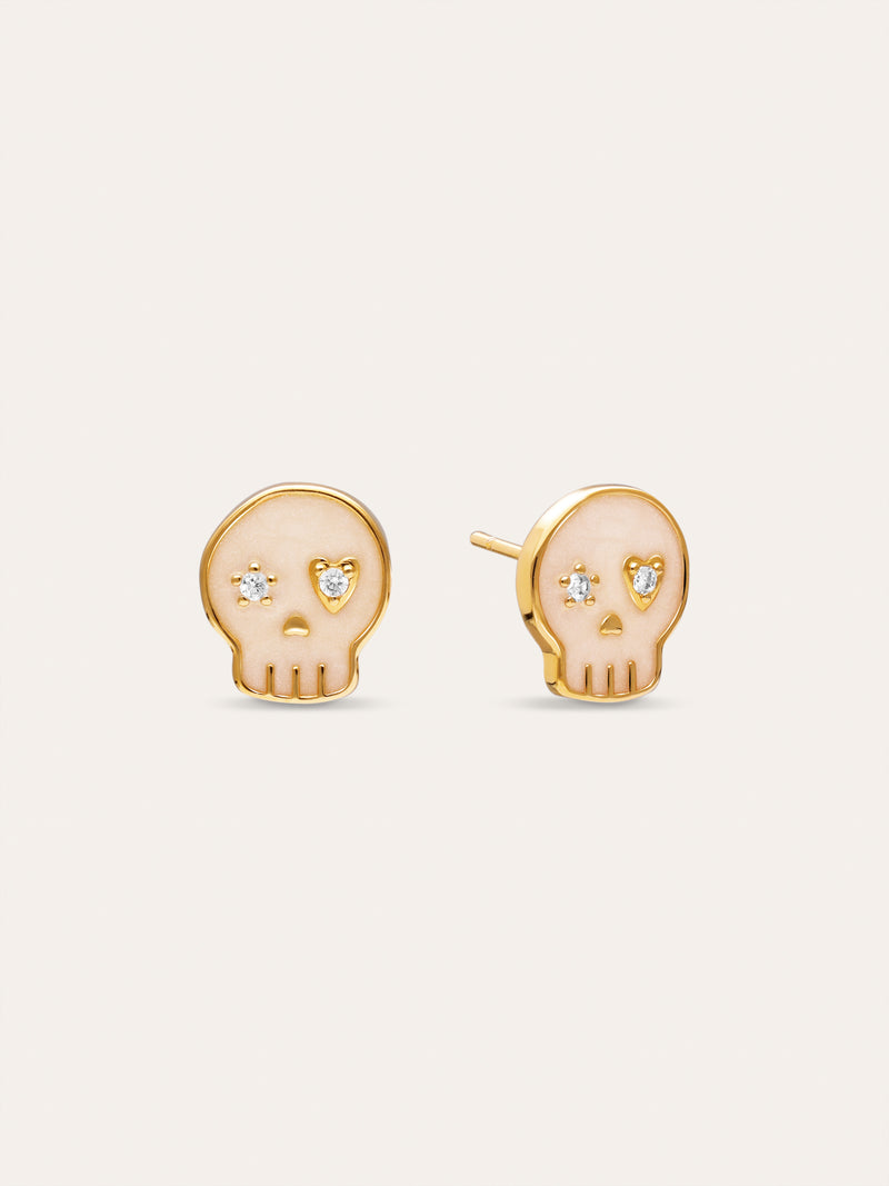 Orecchini Scheletro Enamel Spark Placcati in Oro