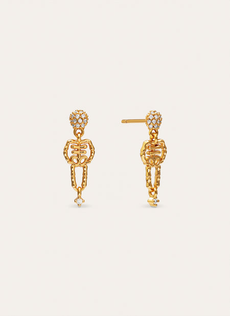 Skeleton Spark Gold-Plated Earrings