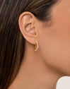 Pendientes Aro Estellar White Baño Oro