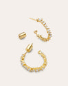 Pendientes Aro Estellar White Baño Oro