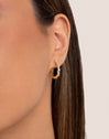 Pendientes Aro Estellar White Baño Oro