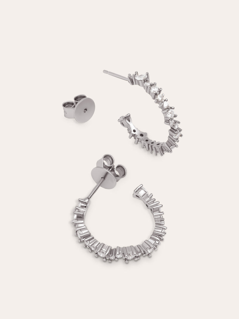 Stellar White Hoop Earrings