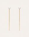 Pendientes Falling Pearl Acero Baño Oro