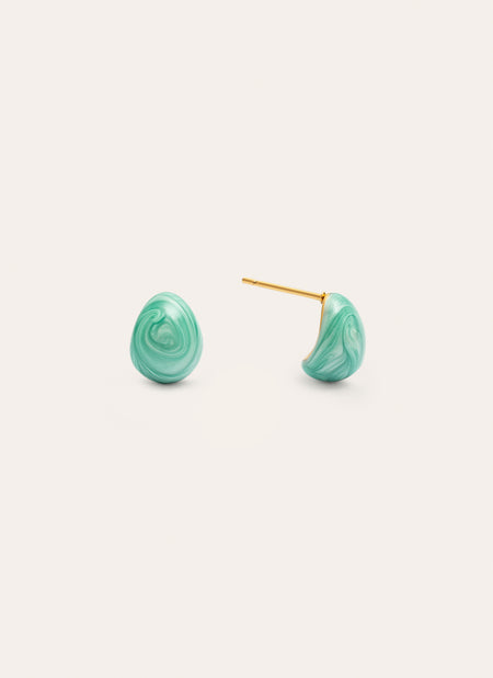 Pendientes Gota Enamel Alea Acero Baño Oro