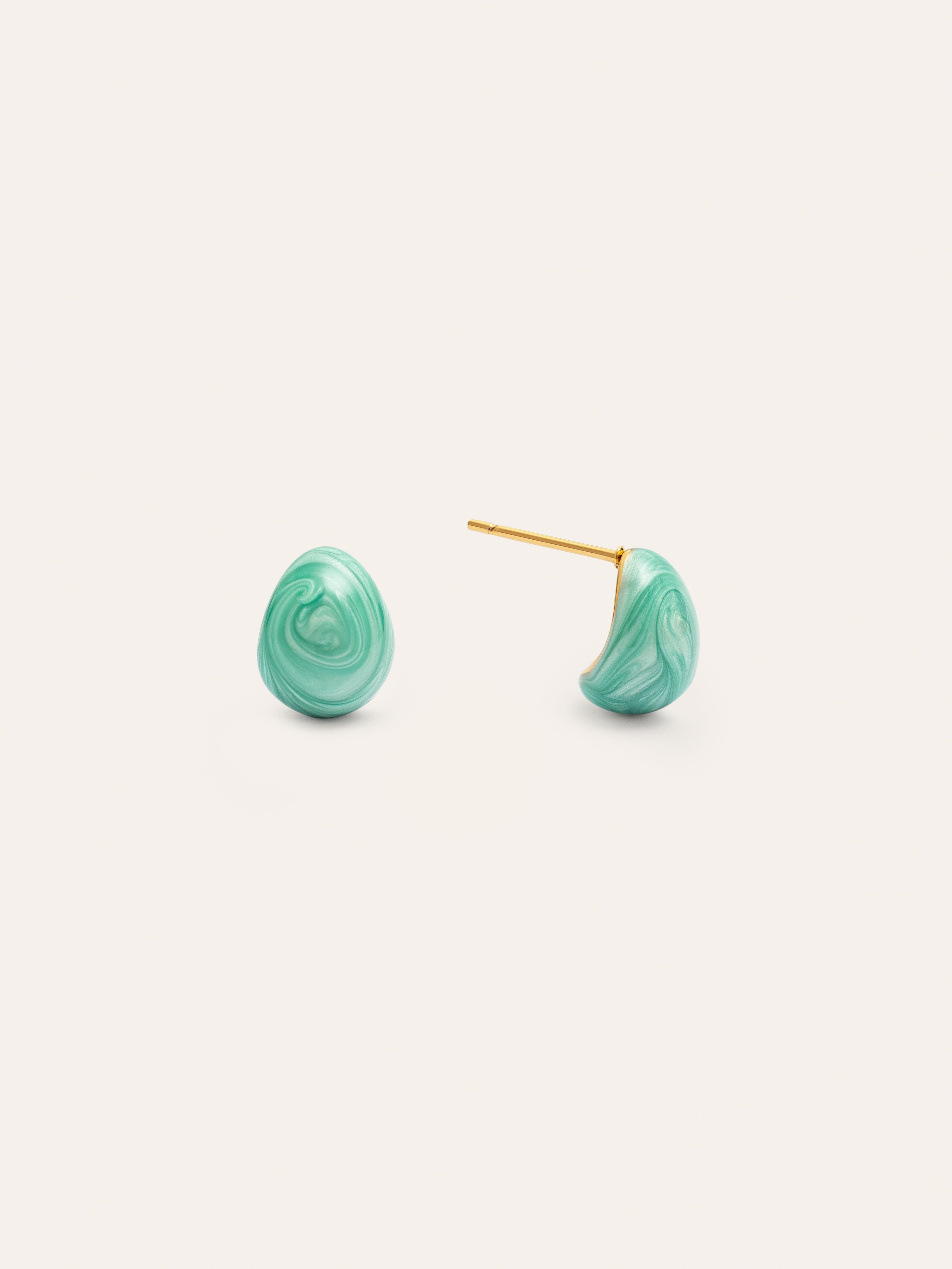Pendientes Gota Enamel Alea Acero Baño Oro