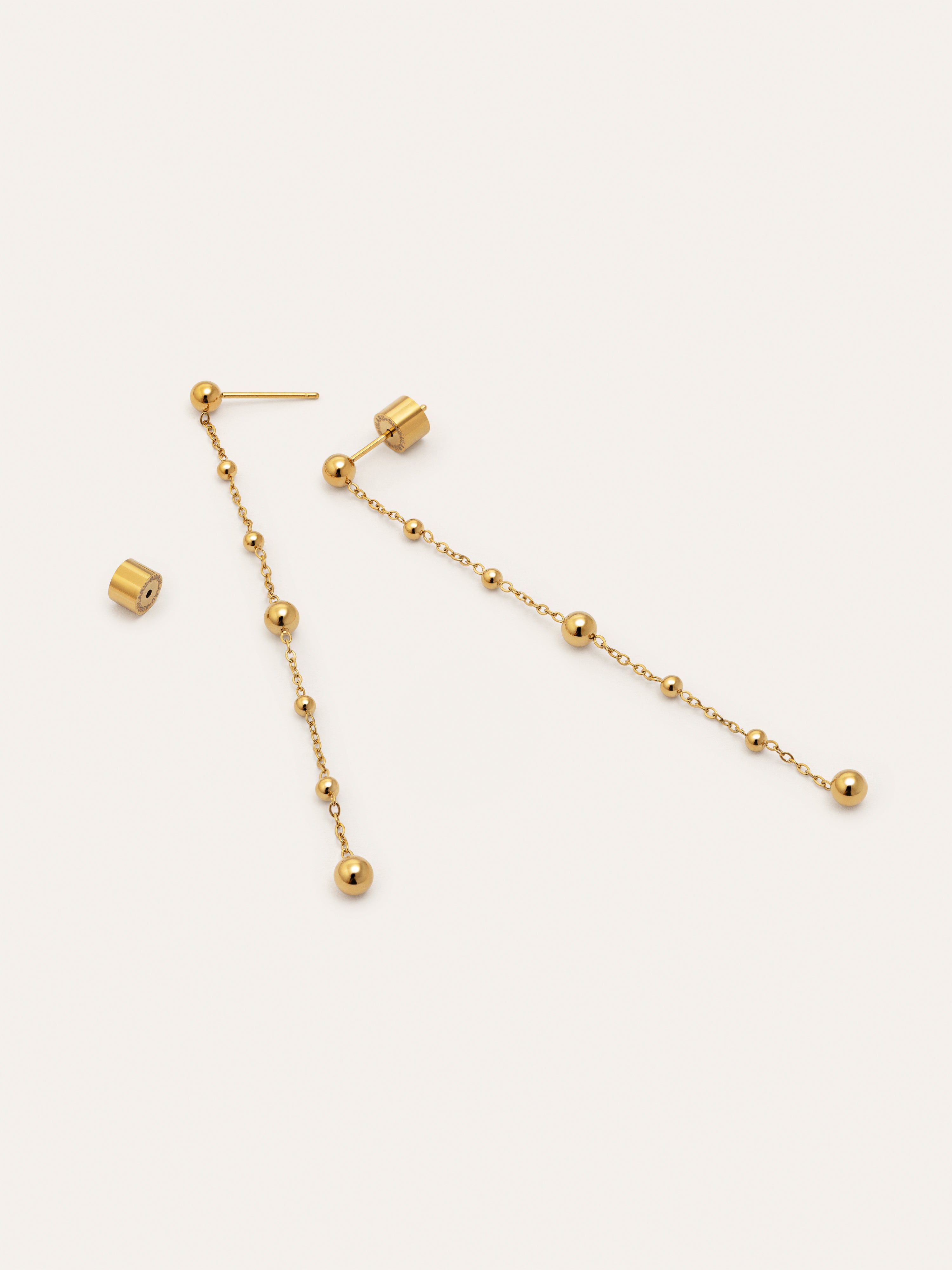 Long Drop Bomb Gold Earrings