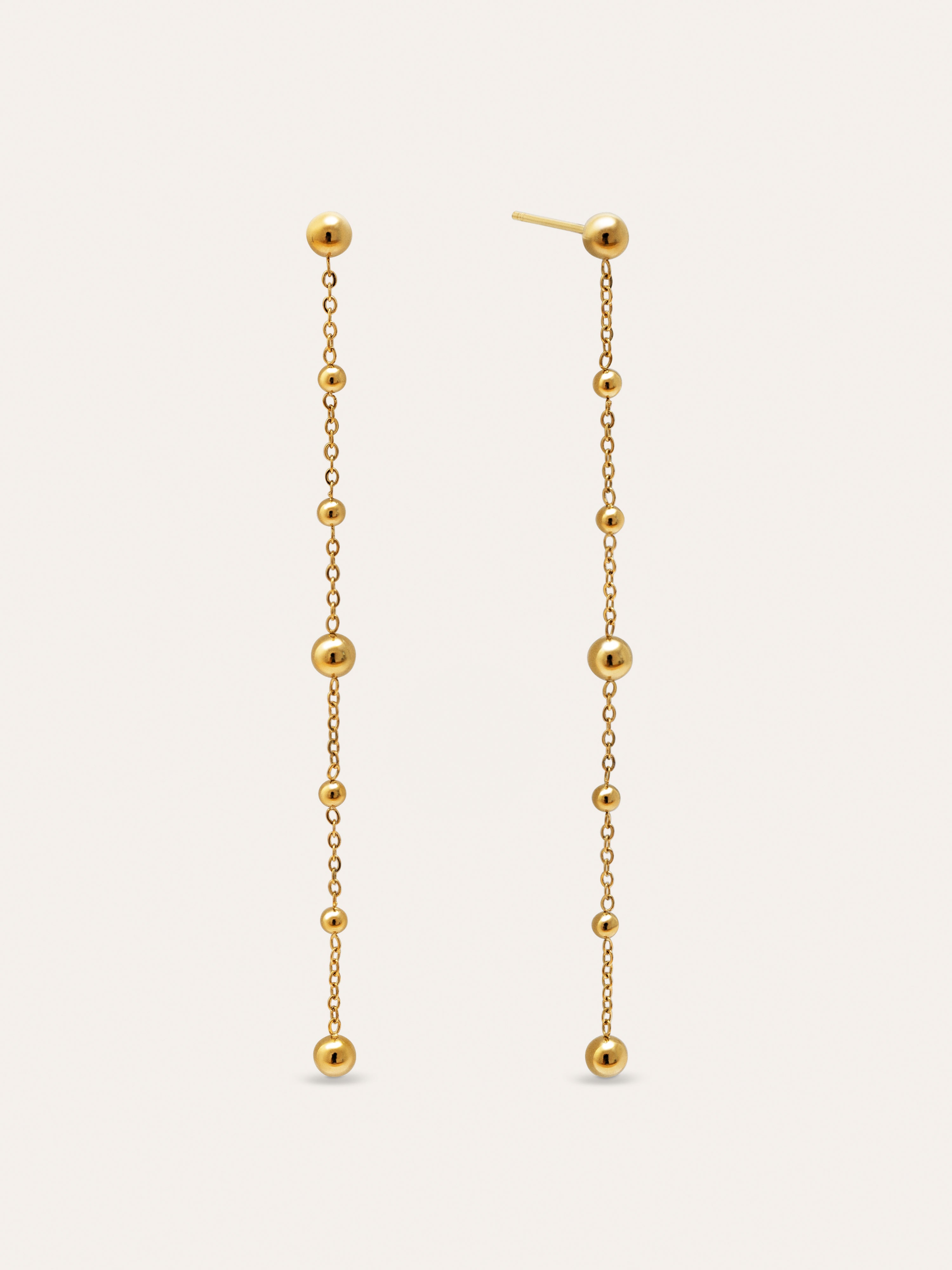 Long Drop Bomb Gold Earrings