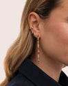 Long Iris Colors Gold Earrings