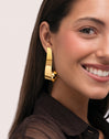 Pendientes Long Caracola Acero Baño Oro - vista 4