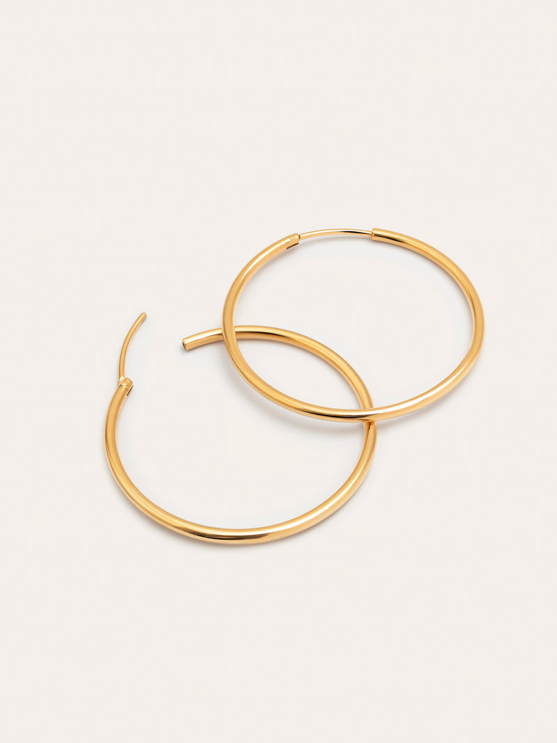 Maria L Hoops Stainless Steel Gold 