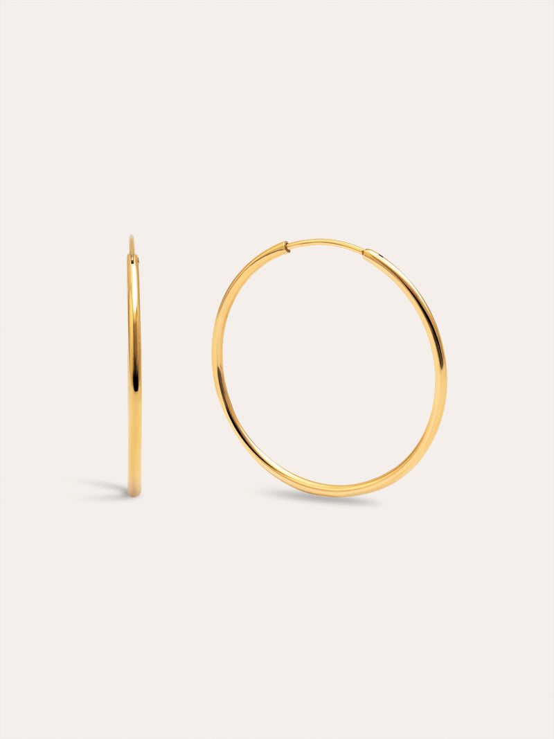 Maria L Hoops Stainless Steel Gold 