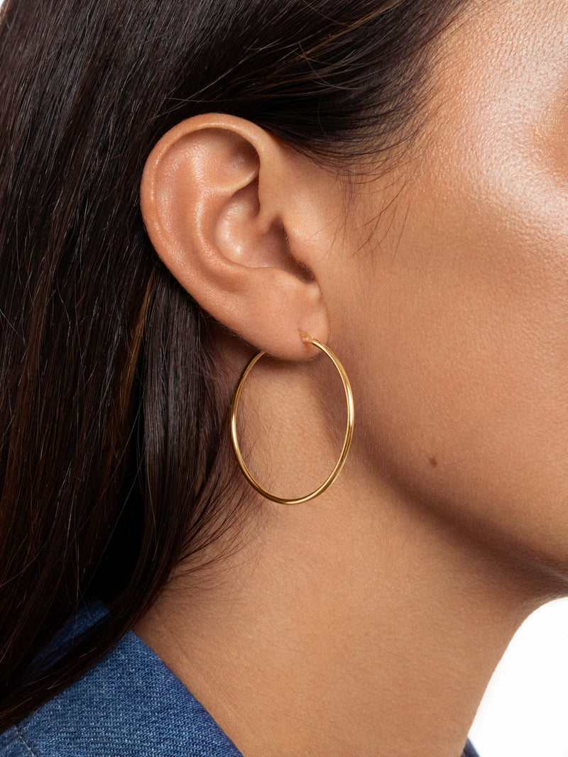 Maria L Hoops Stainless Steel Gold 