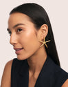 Maxi Starfish Stainless Steel Gold Earrings 