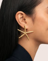 Maxi Starfish Stainless Steel Gold Earrings 
