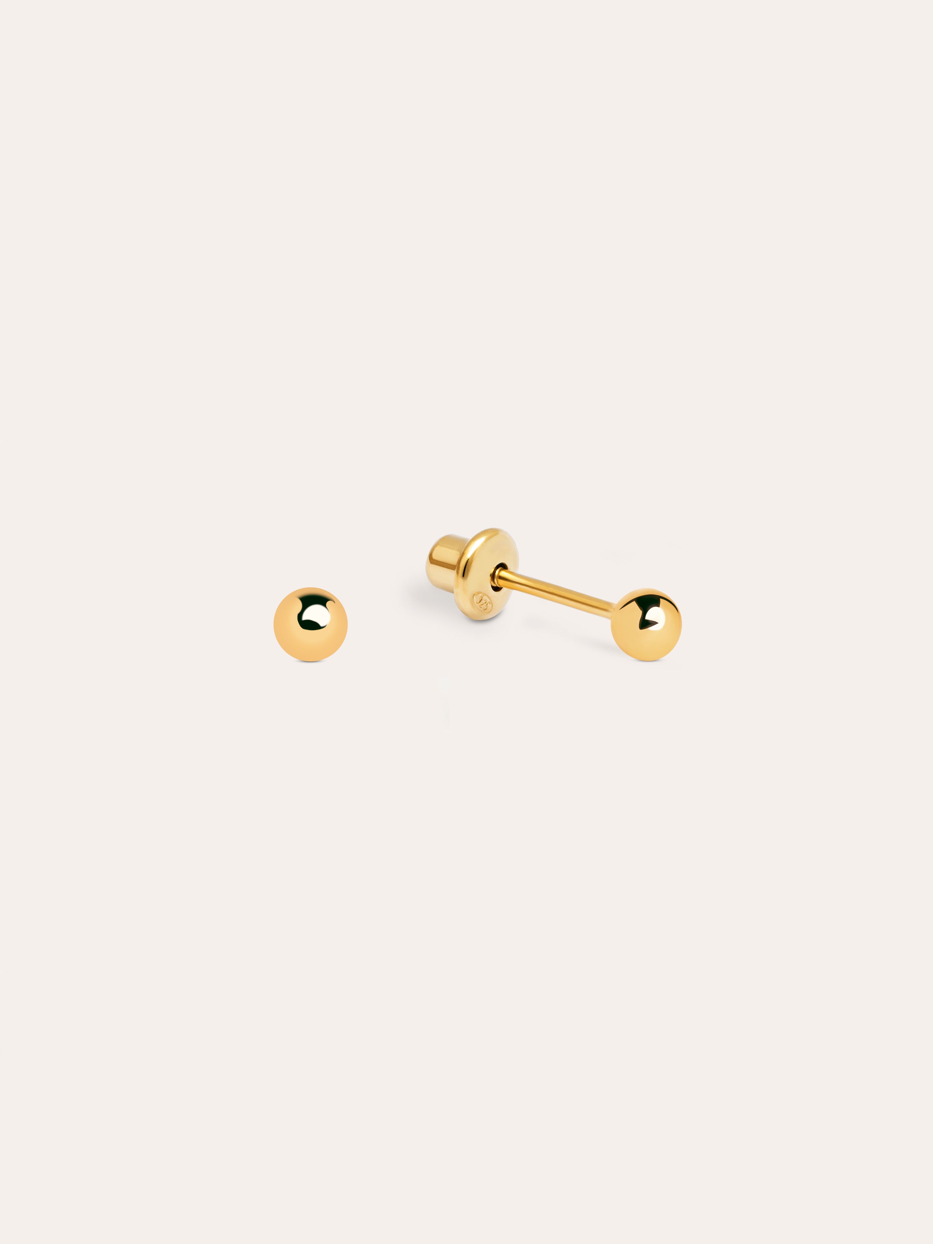 Mini Dots 3mm Gold Earrings