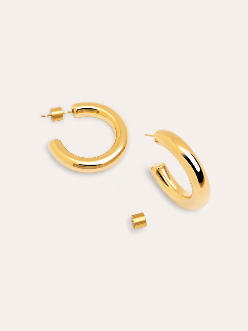 Mombasa Stainless Steel Gold Hoop Earrings