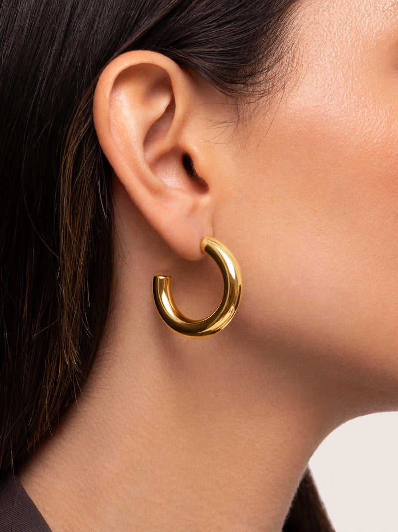 Mombasa Stainless Steel Gold Hoop Earrings