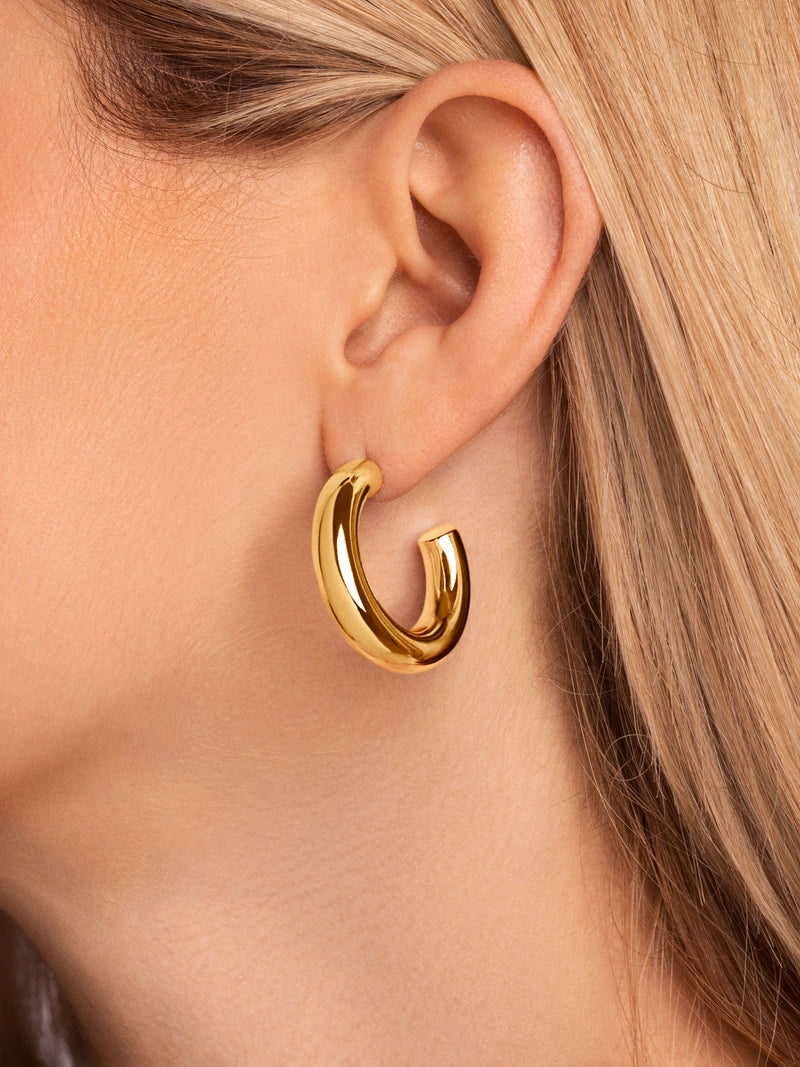 Mombasa Stainless Steel Gold Hoop Earrings