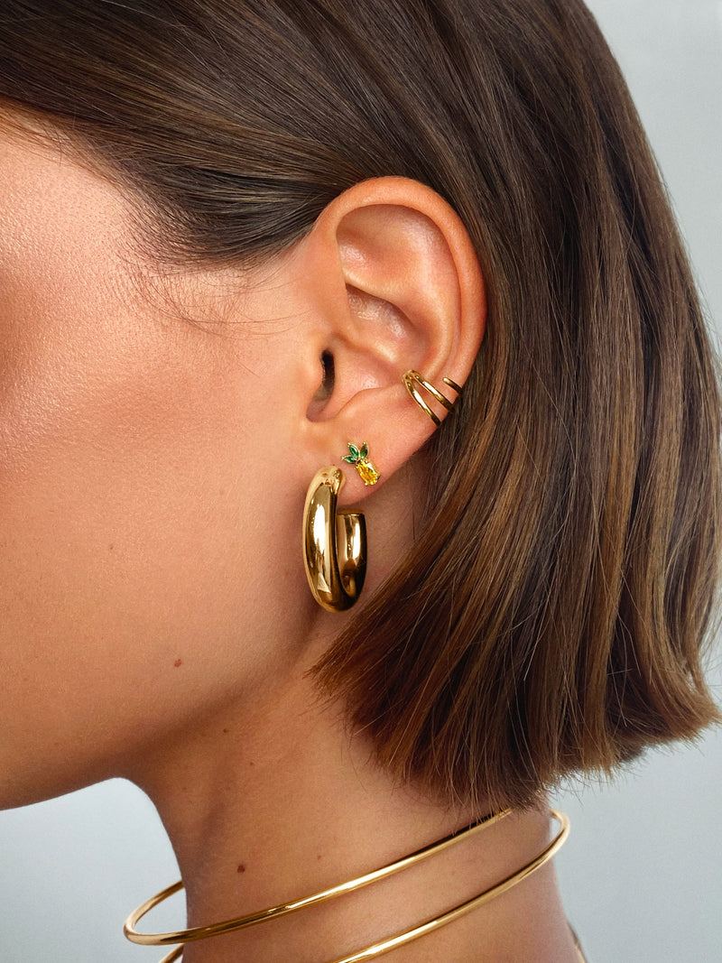 Mombasa Stainless Steel Gold Hoop Earrings