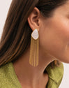 Pendientes Nácar Cascada Acero Baño Oro