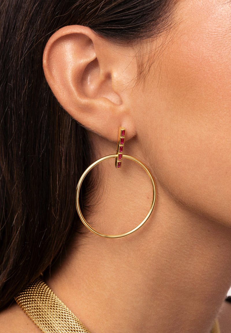 Pendientes Ophelia Rosa Baño Oro