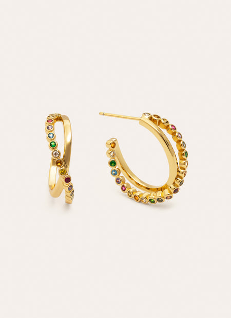 Orbit Cross Gold Necklace