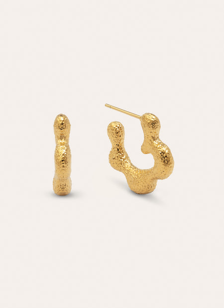 Organic Flower Stainless Steel Gold Earrings