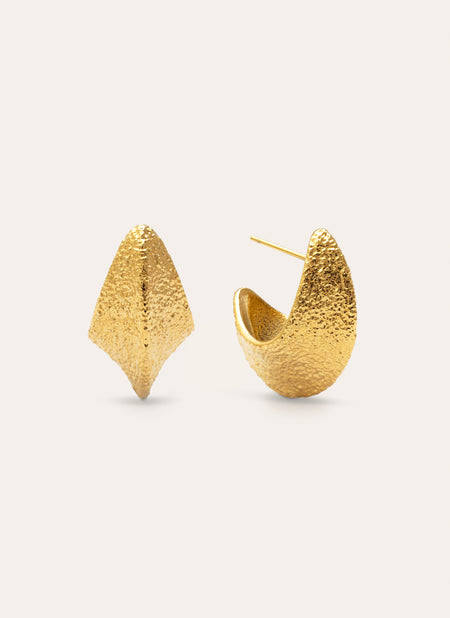 Pendientes Organic Shape Acero Baño Oro