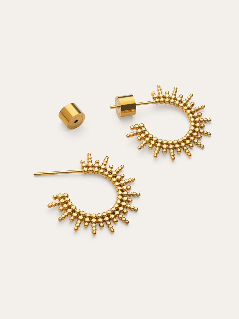 Pendientes Pebbles Sun Acero Baño Oro
