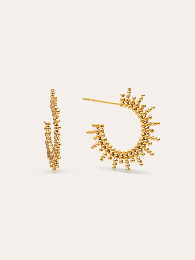 Pendientes Pebbles Sun Acero Baño Oro