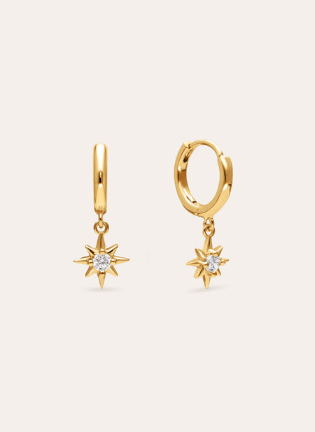 Pendientes Polar Star Baño Oro