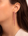 Pendientes Riviere Triple Pink Baño Oro