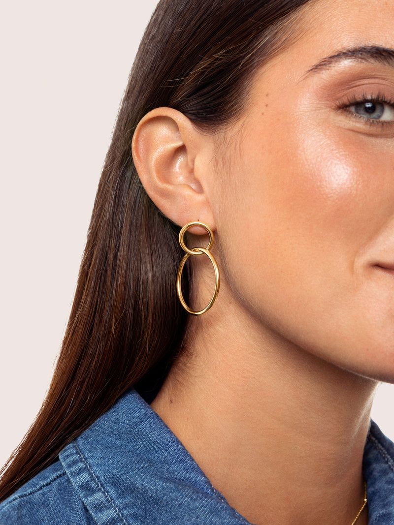 Sister Steel Gold-Plated Earrings