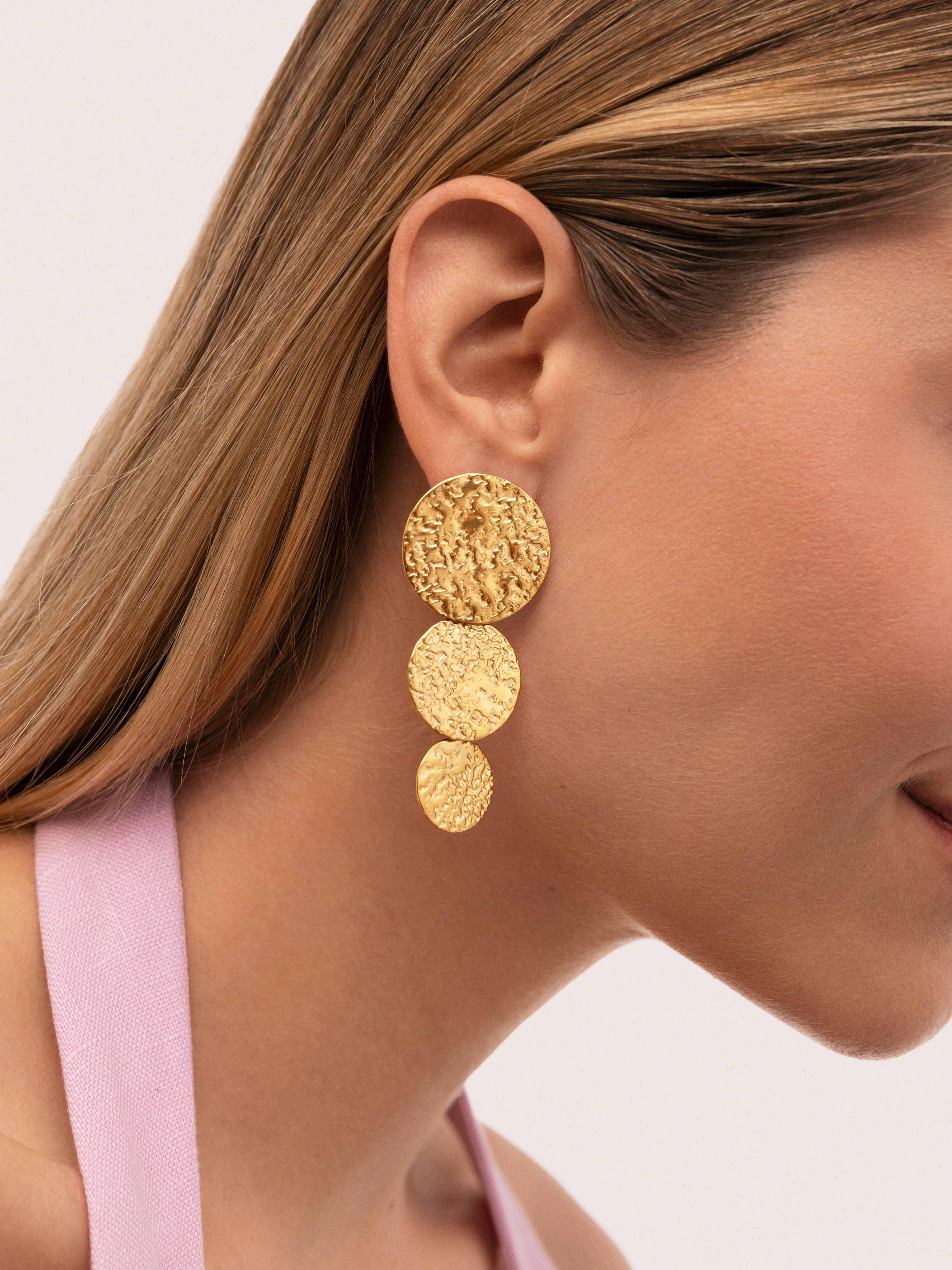 Pendientes Soluna Acero Baño Oro