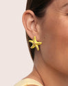 Starfish Enamel Colors Gold Earrings 