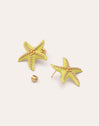 Starfish Enamel Colors Gold Earrings 