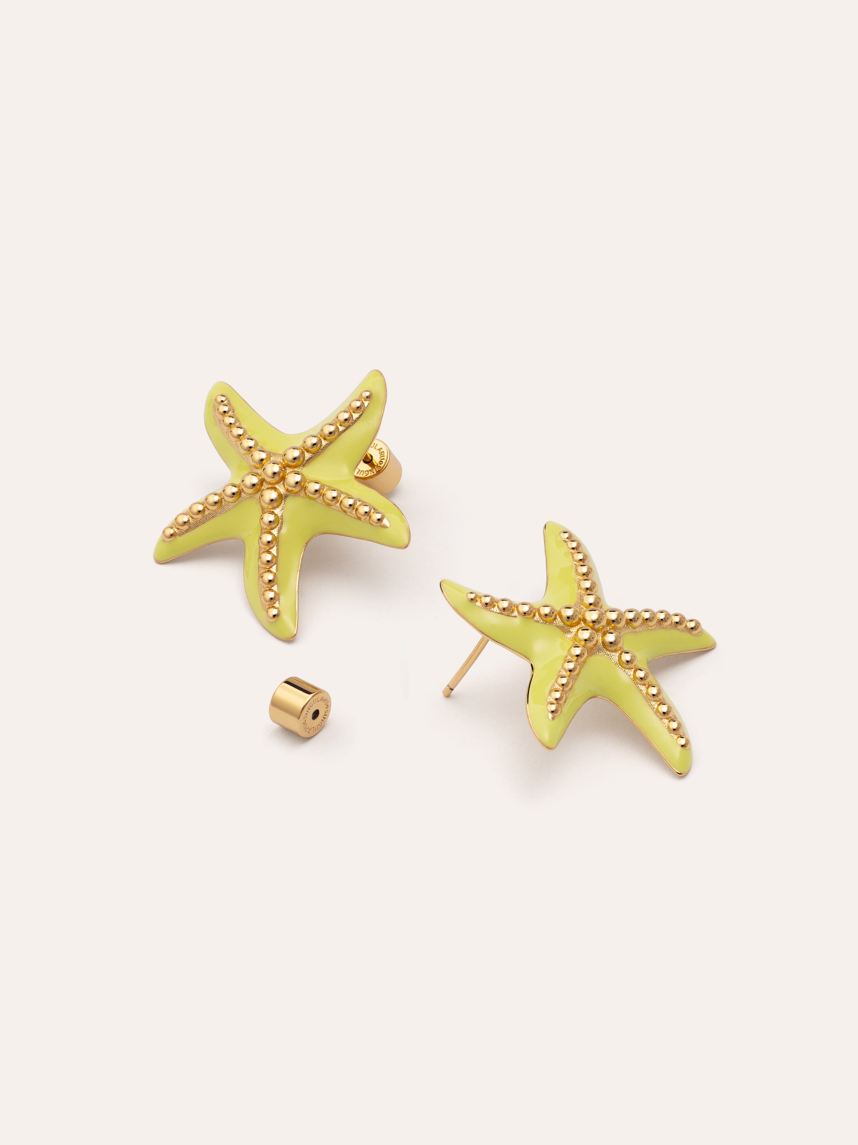 Starfish Enamel Colors Gold Earrings 