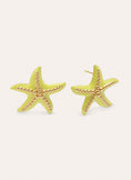 Starfish Enamel Colors Gold Earrings 