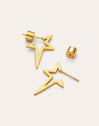 Imagen detalle de Star Punk Steel Gold Plated Earrings