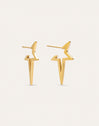 Star Punk Steel Gold Plated Earrings
