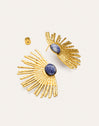 Sunbeam Blue Stainless Steel Gold Earrings