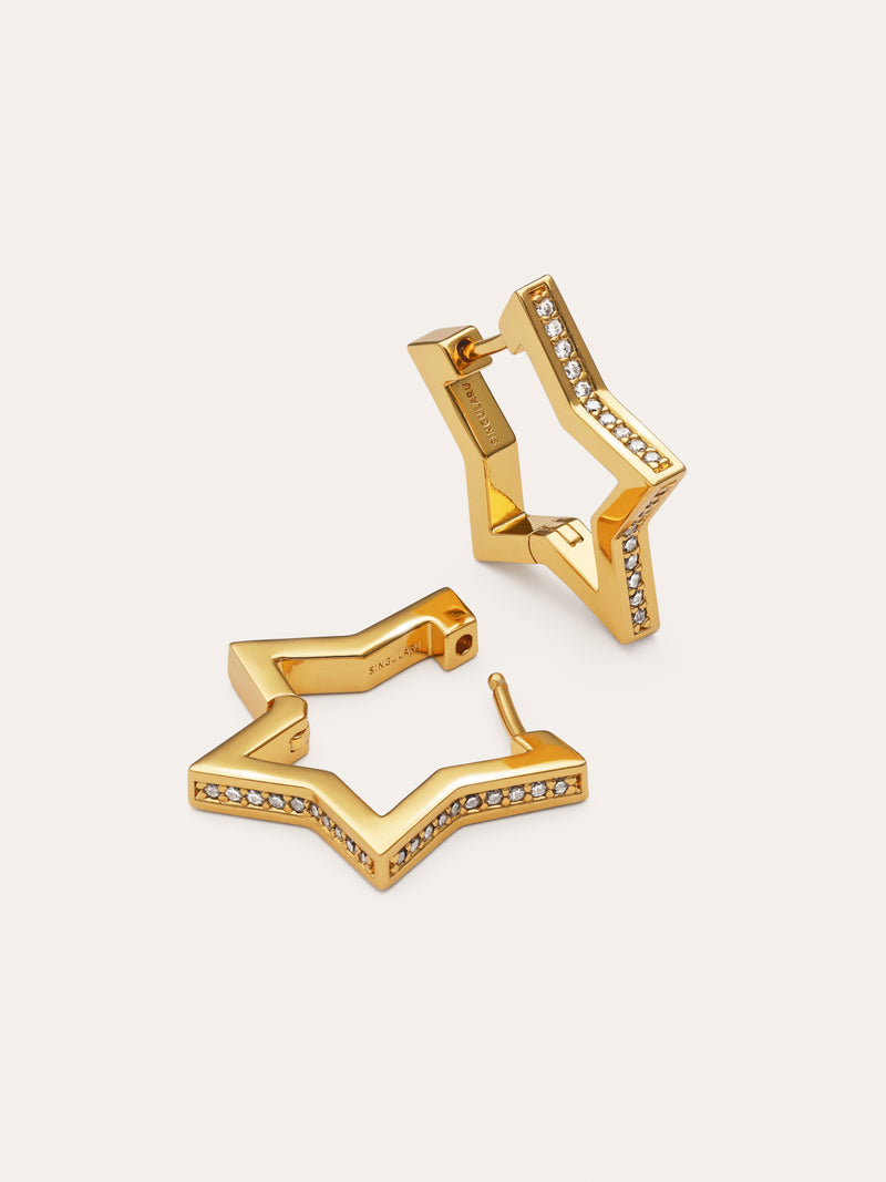 Pendientes Superstar Sparks Baño Oro