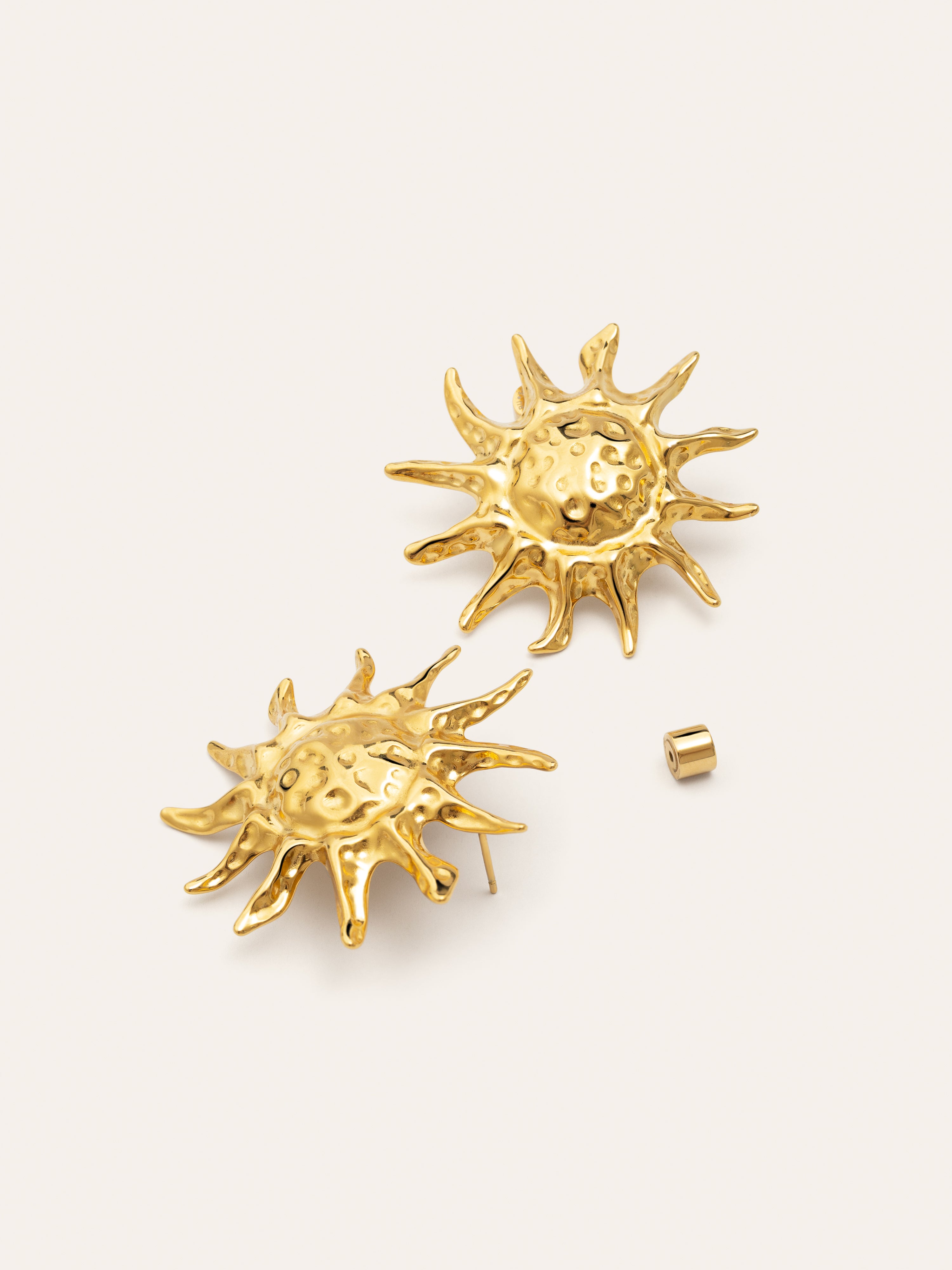 Sun Light Stainless Steel Gold Earrings