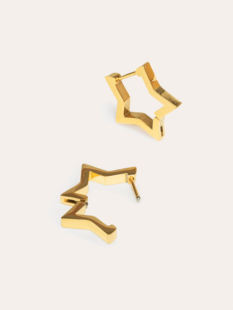 Superstar Stainless Steel Gold Earrings