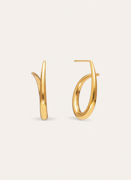Pendientes Twist Acero Baño Oro