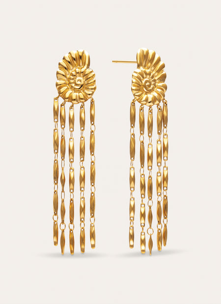 Zafira Shells Ohrringe aus Stahl mit 18kt Goldbeschichtung
