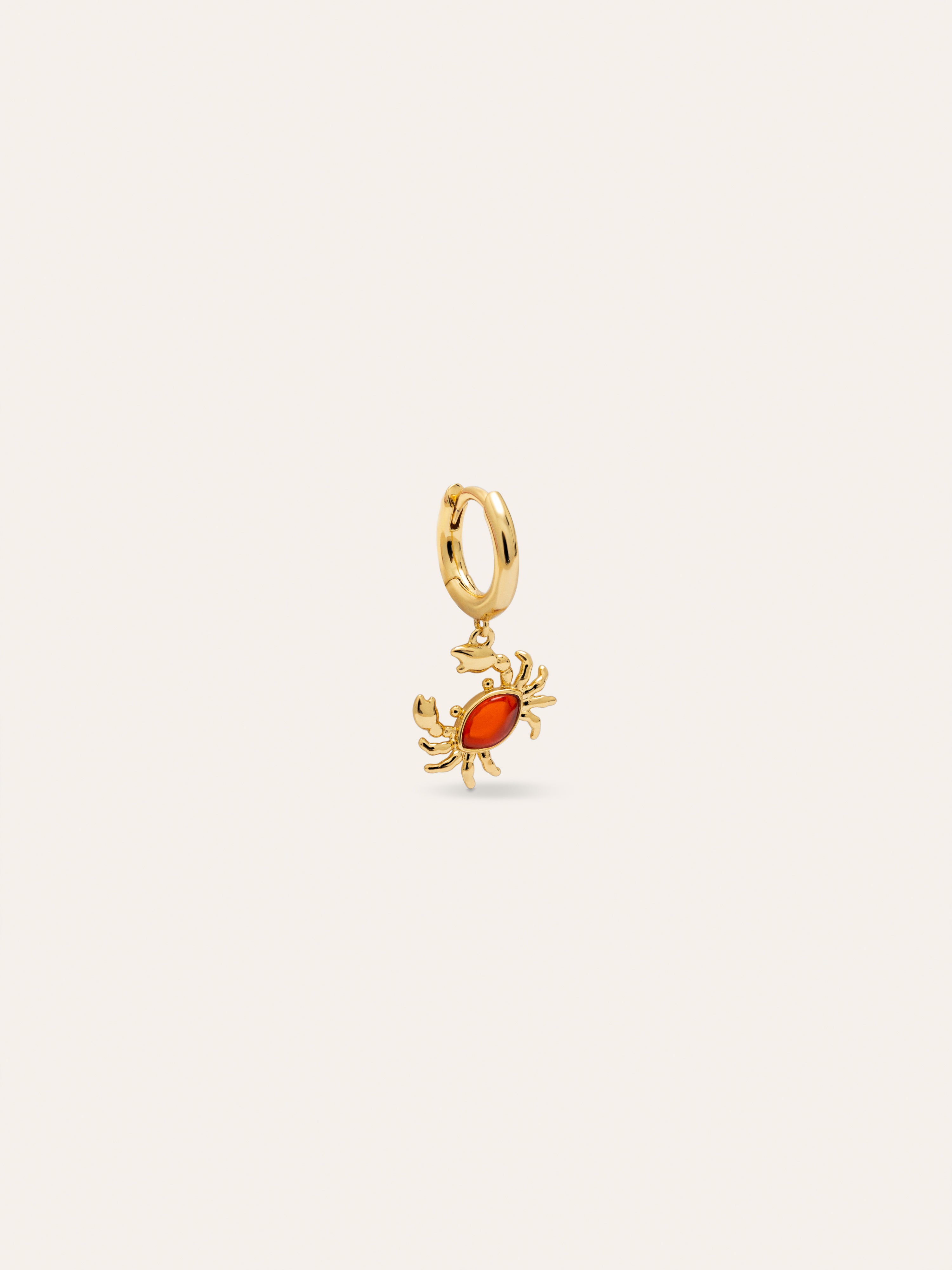 Crab Gold Hoop Single Earring 