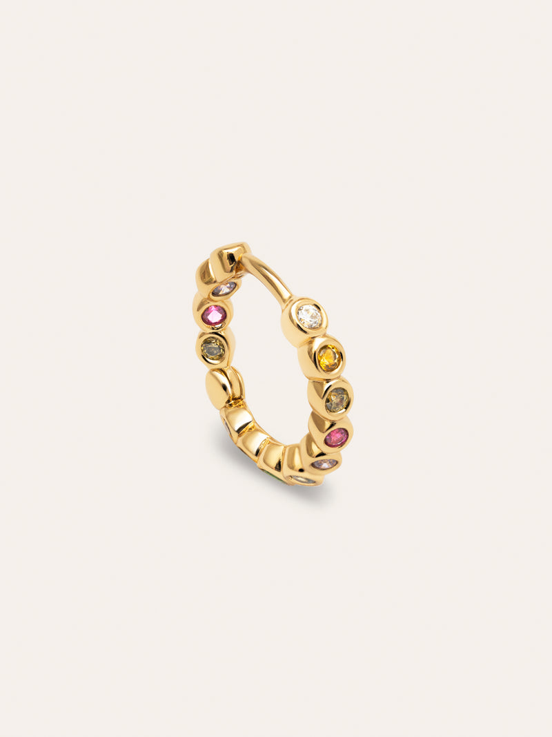  Orbit  Stainless Steel Gold Hoop Earrings