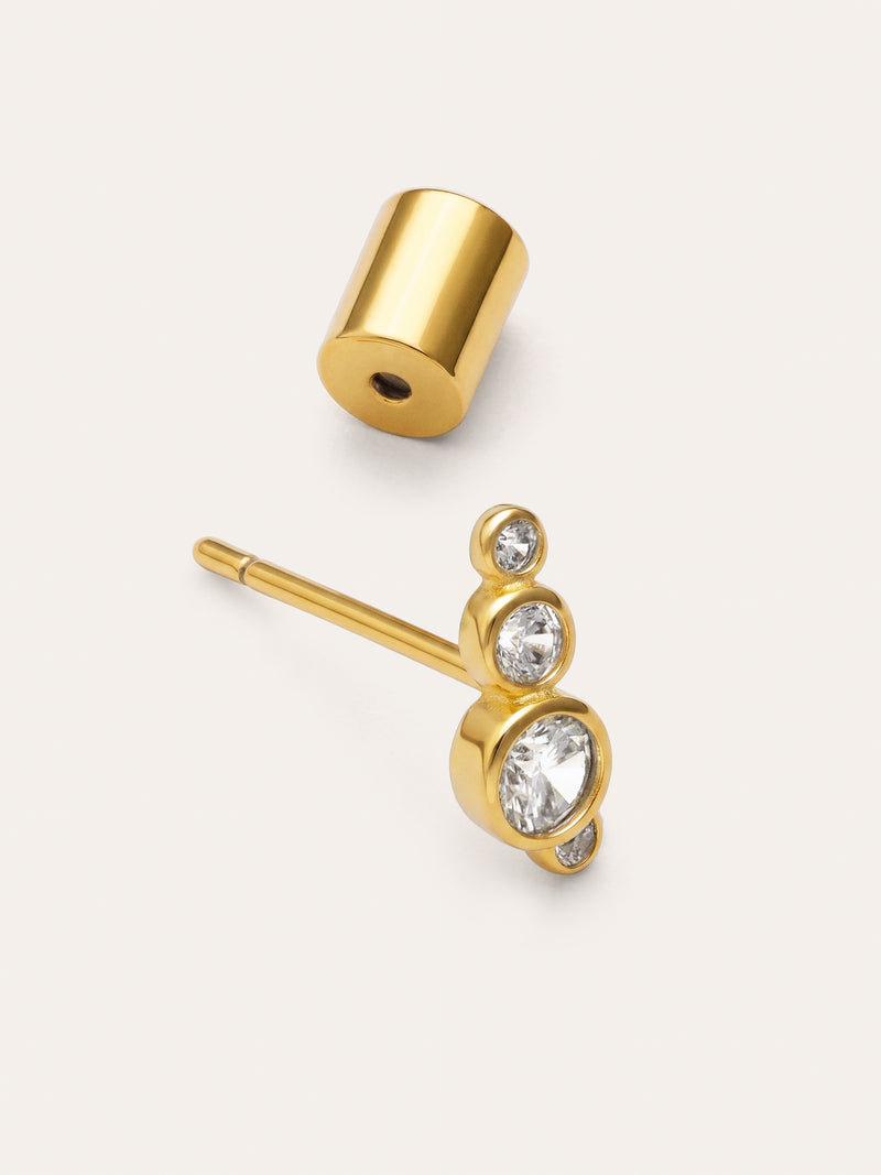 Bubbles Spark Gold-Plated Single Earring